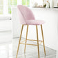 41" Pink And Gold Steel Low Back Bar Height Chair With Footrest By Homeroots | Bar Stools | Modishstore - 7