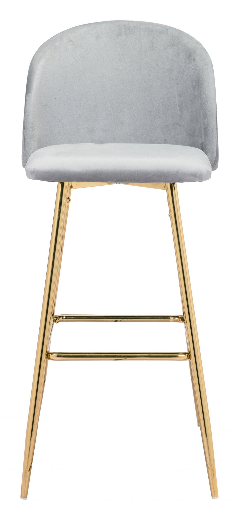41" Gray And Gold Steel Low Back Bar Height Chair With Footrest By Homeroots | Bar Stools | Modishstore - 3
