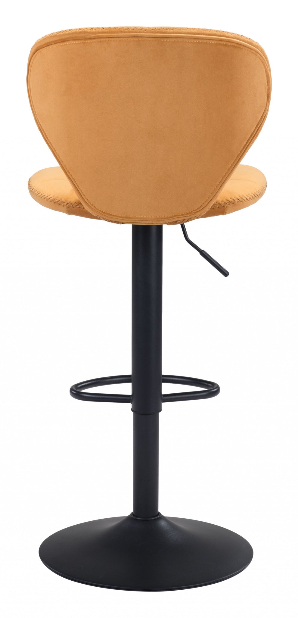 24" Yellow and Black Steel Swivel Low Back Counter Height Bar Chair with Footrest By Homeroots | Bar Stools | Modishstore - 5