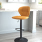 24" Yellow and Black Steel Swivel Low Back Counter Height Bar Chair with Footrest By Homeroots