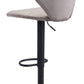 35" Gray And Black Steel Swivel Low Back Counter Height Bar Chair With Footrest By Homeroots