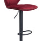 35" Red And Black Steel Swivel Low Back Counter Height Bar Chair With Footrest By Homeroots | Bar Stools | Modishstore - 2