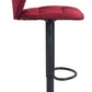 35" Red And Black Steel Swivel Low Back Counter Height Bar Chair With Footrest By Homeroots | Bar Stools | Modishstore - 3