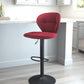 35" Red And Black Steel Swivel Low Back Counter Height Bar Chair With Footrest By Homeroots | Bar Stools | Modishstore