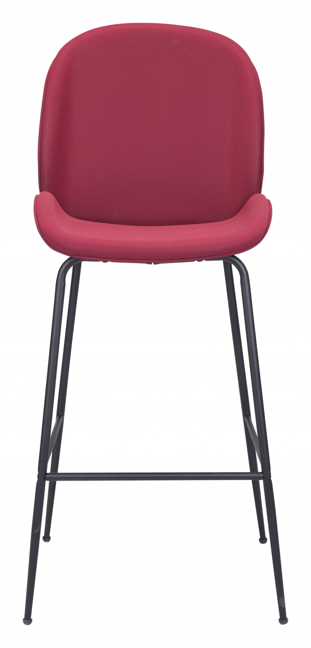 47" Red And Black Steel Low Back Bar Height Chair With Footrest By Homeroots | Bar Stools | Modishstore - 3