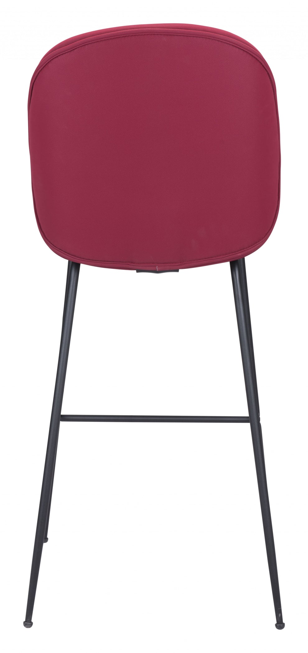 47" Red And Black Steel Low Back Bar Height Chair With Footrest By Homeroots | Bar Stools | Modishstore - 4