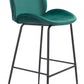 47" Green And Black Steel Low Back Bar Height Chair With Footrest By Homeroots | Bar Stools | Modishstore