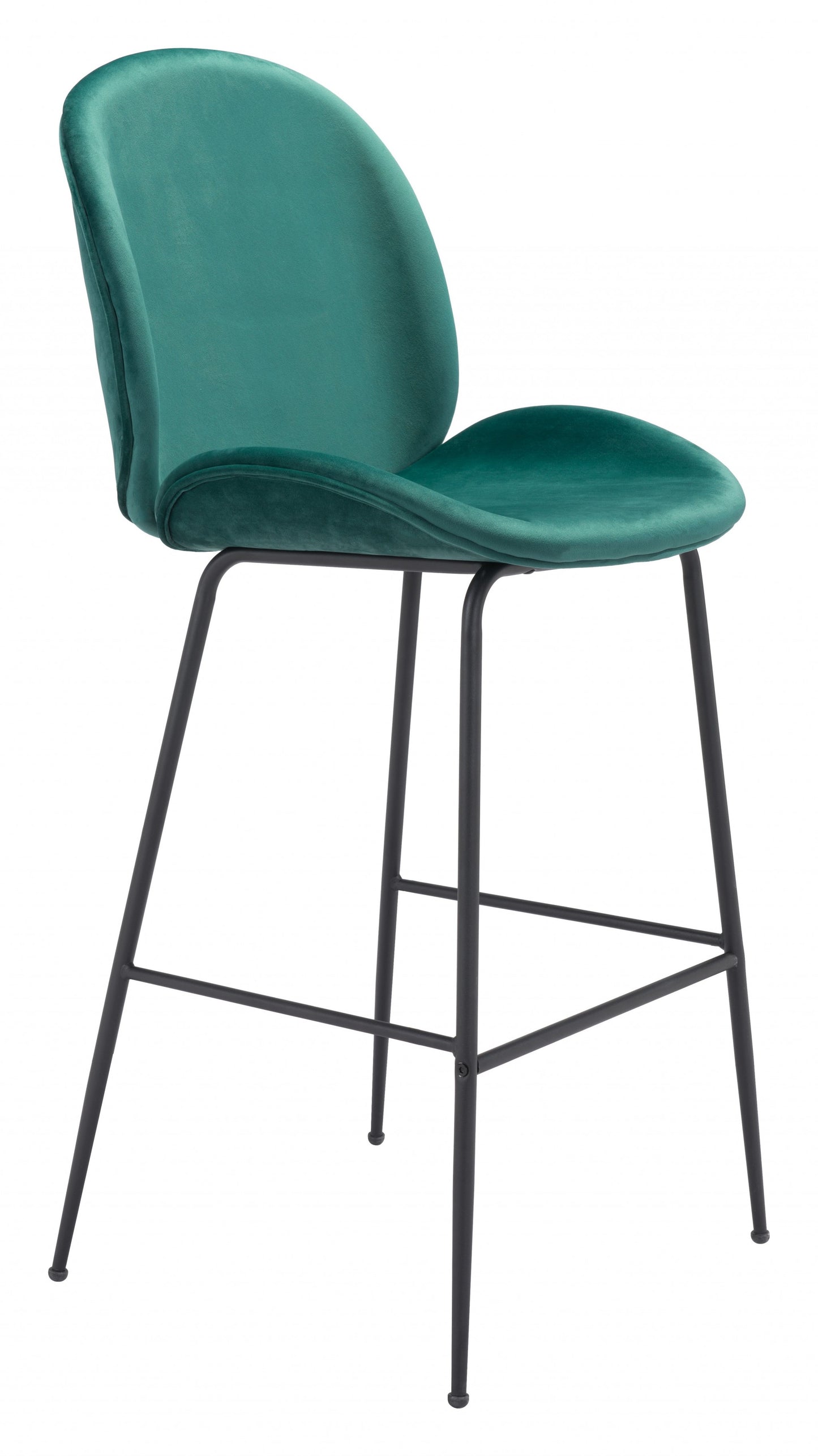 47" Green And Black Steel Low Back Bar Height Chair With Footrest By Homeroots | Bar Stools | Modishstore