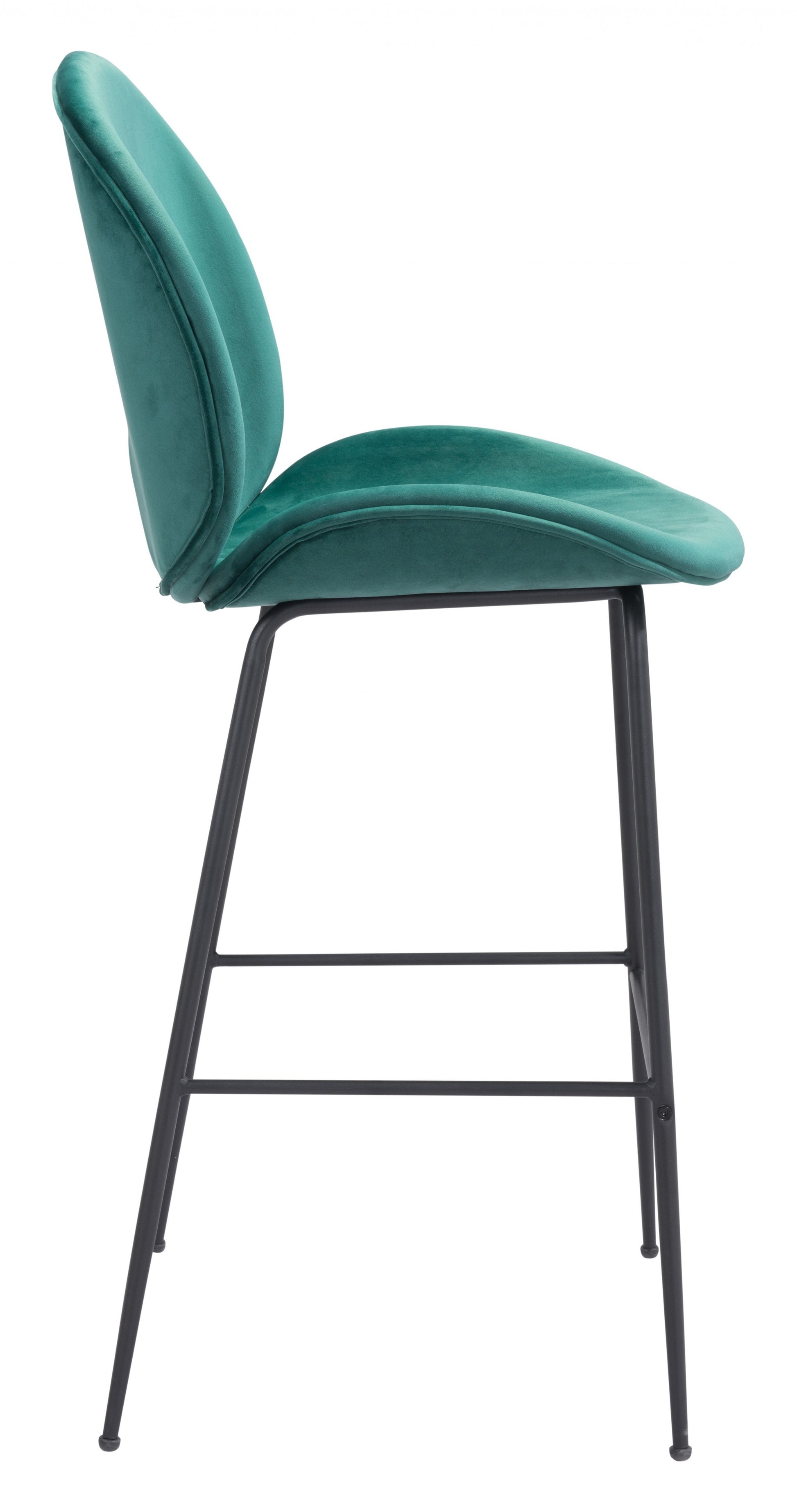 47" Green And Black Steel Low Back Bar Height Chair With Footrest By Homeroots | Bar Stools | Modishstore - 2