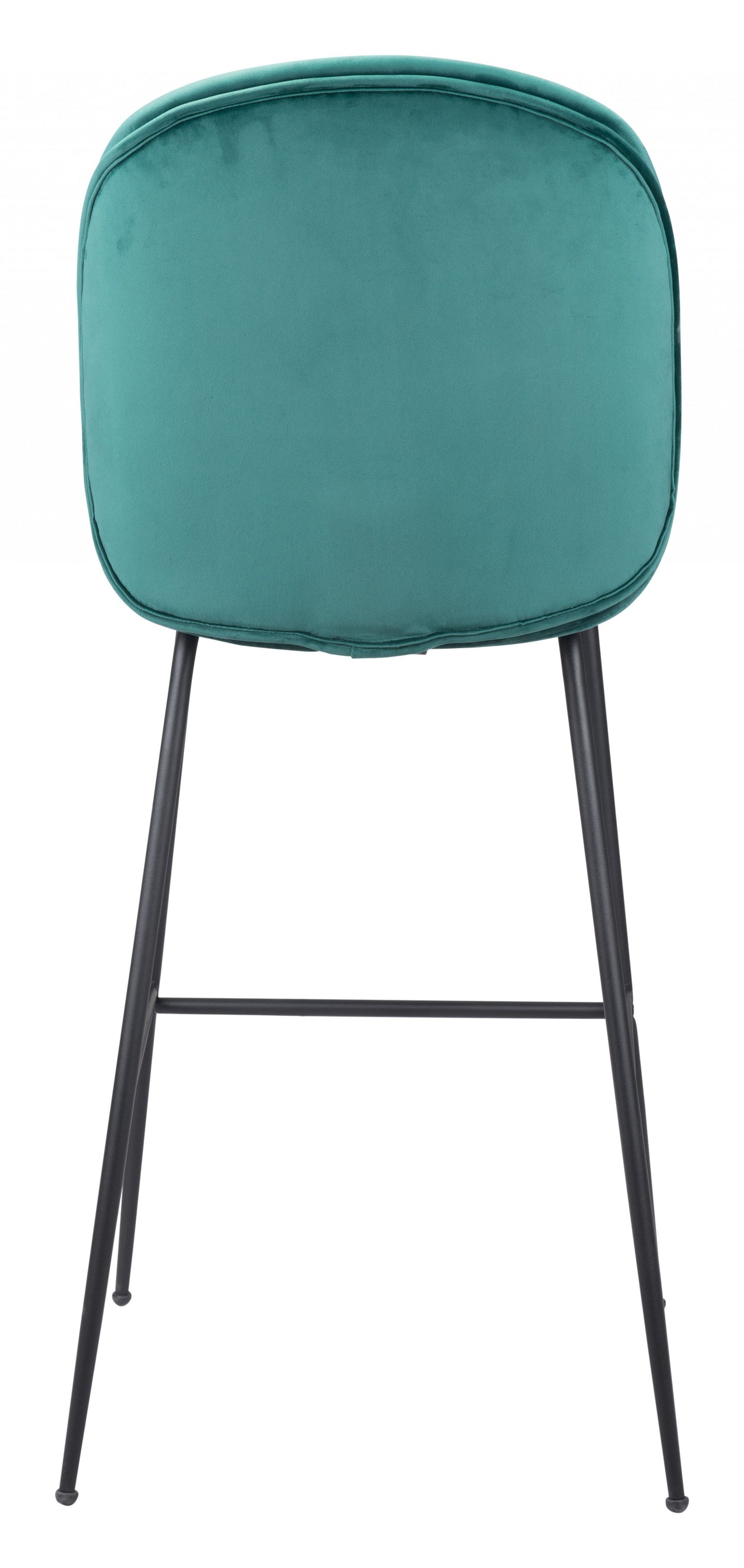 47" Green And Black Steel Low Back Bar Height Chair With Footrest By Homeroots | Bar Stools | Modishstore - 4