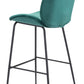 47" Green And Black Steel Low Back Bar Height Chair With Footrest By Homeroots