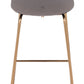 43" Gray Copper Steel Low Back Bar Height Chair With Footrest By Homeroots