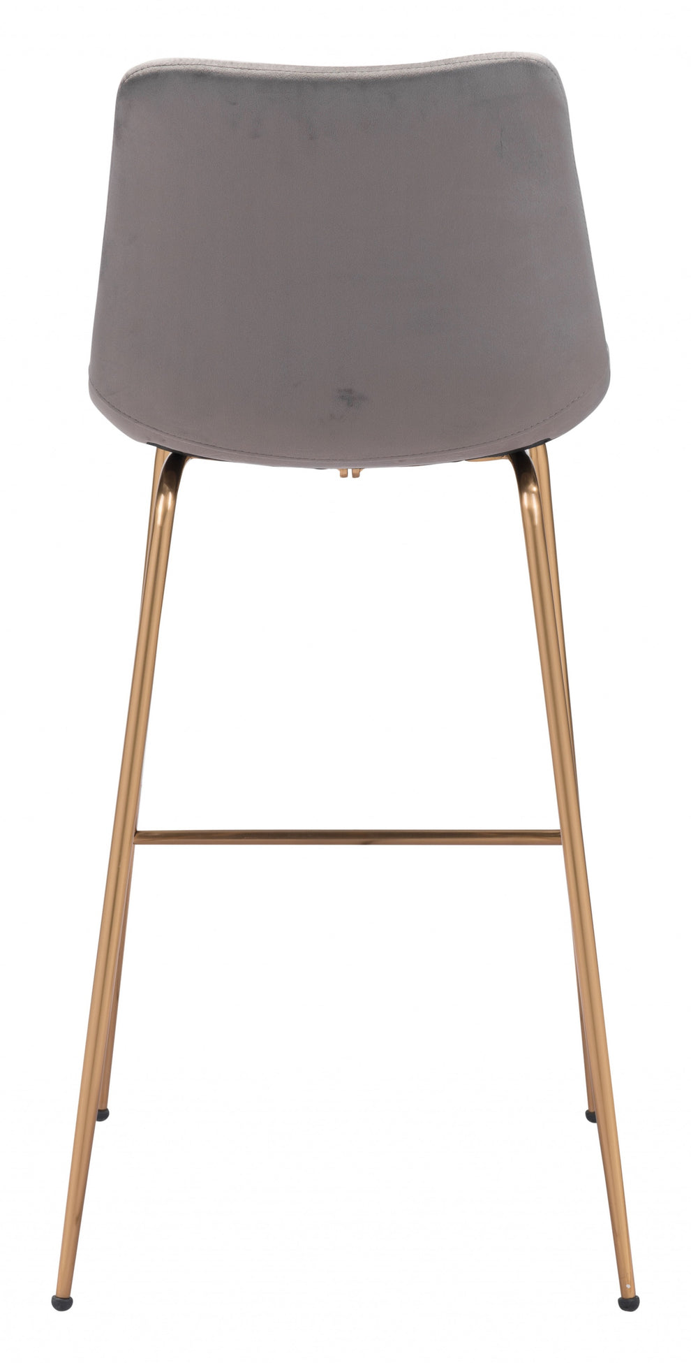 43" Gray Copper Steel Low Back Bar Height Chair With Footrest By Homeroots | Bar Stools | Modishstore - 5