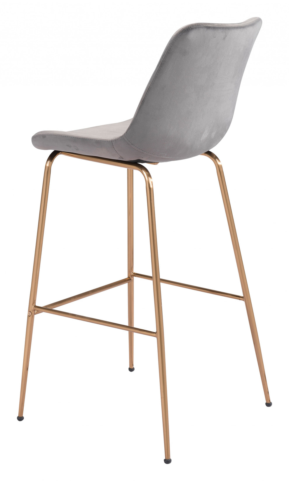 43" Gray Copper Steel Low Back Bar Height Chair With Footrest By Homeroots | Bar Stools | Modishstore - 6
