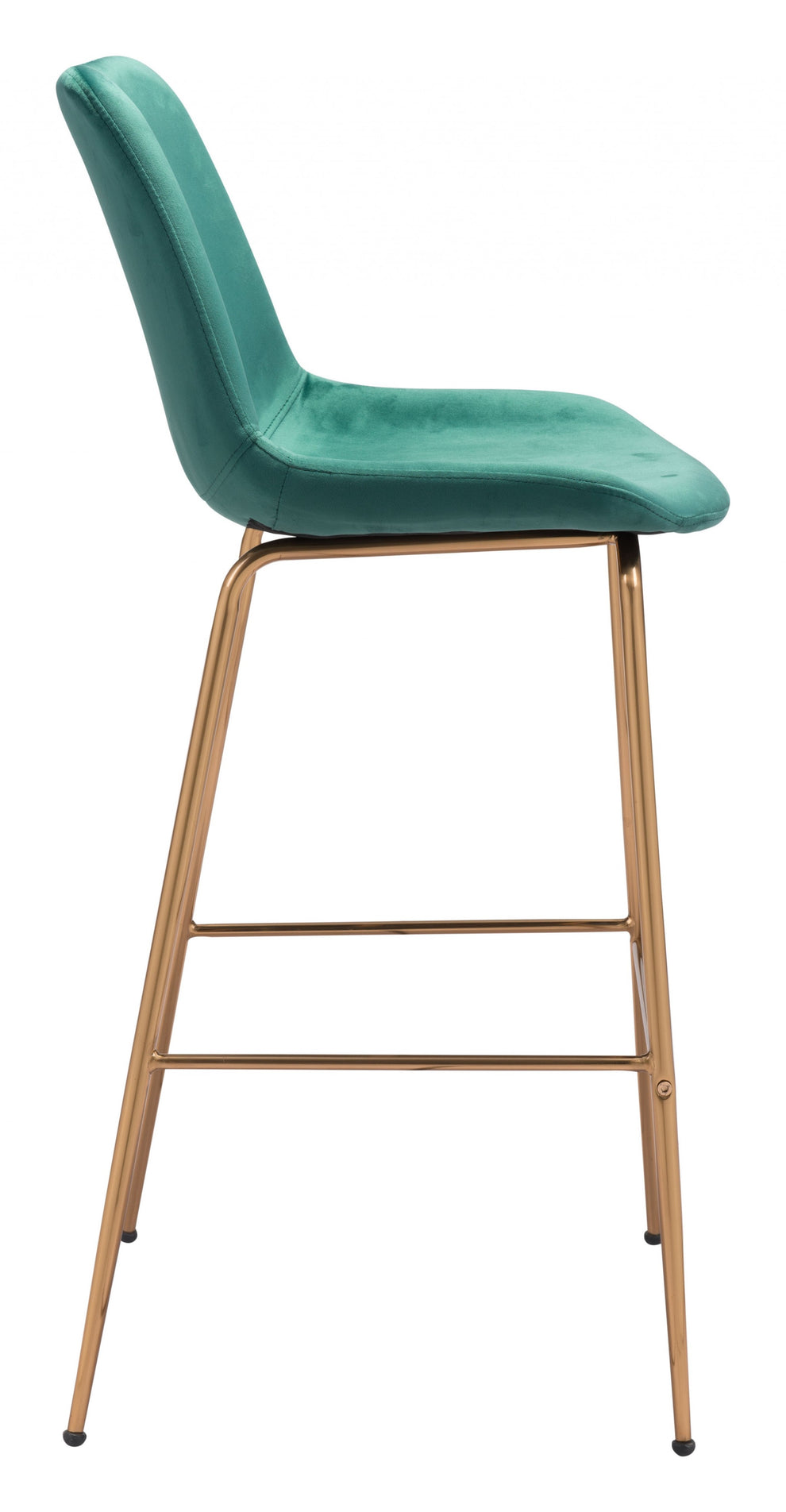 43" Green Steel Low Back Chair With Footrest By Homeroots | Bar Stools | Modishstore - 3