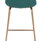 43" Green Steel Low Back Chair With Footrest By Homeroots