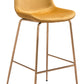 43" Yellow Velvet And Gold Steel Low Back Bar Height Chair With Footrest By Homeroots | Bar Stools | Modishstore