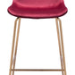 43" Red Steel Low Back Chair With Footrest By Homeroots | Bar Stools | Modishstore - 4