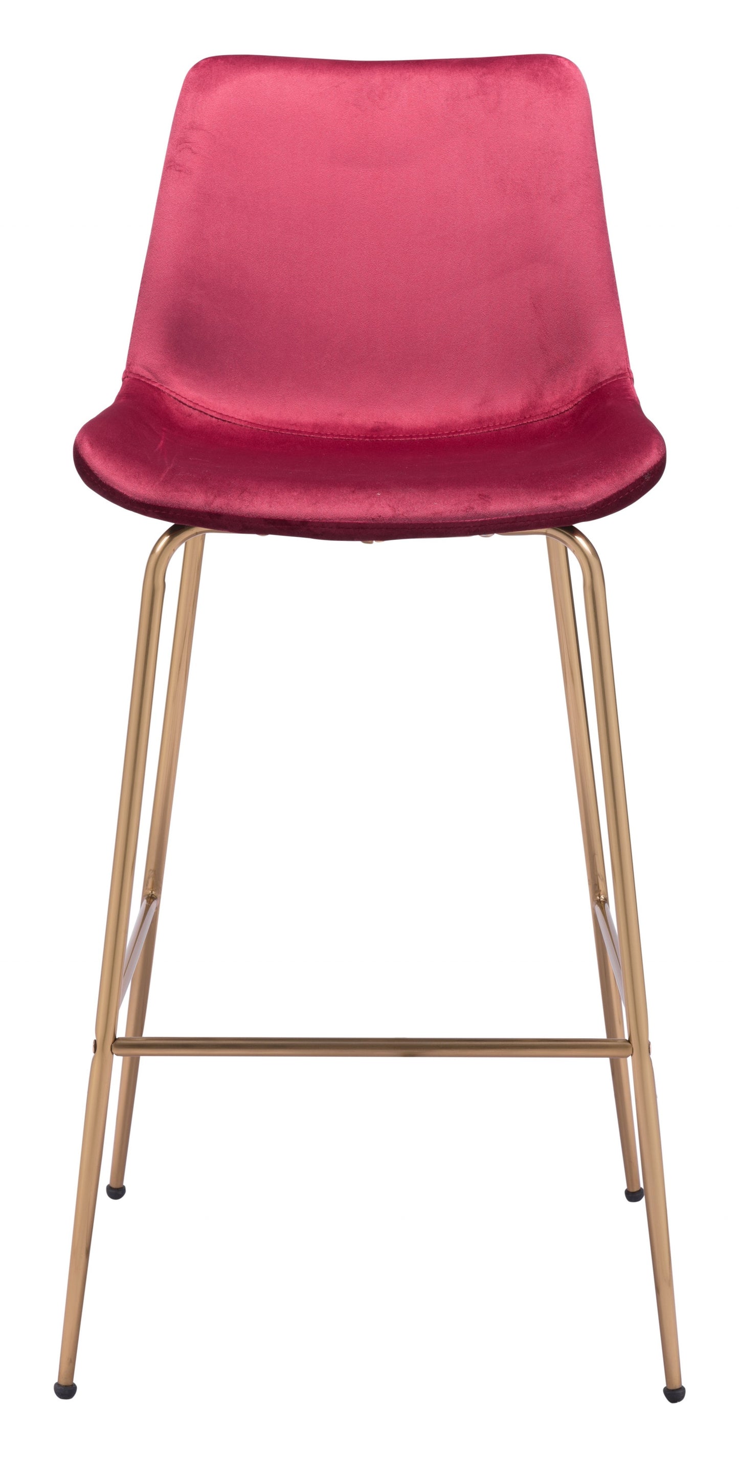 43" Red Steel Low Back Chair With Footrest By Homeroots | Bar Stools | Modishstore - 4