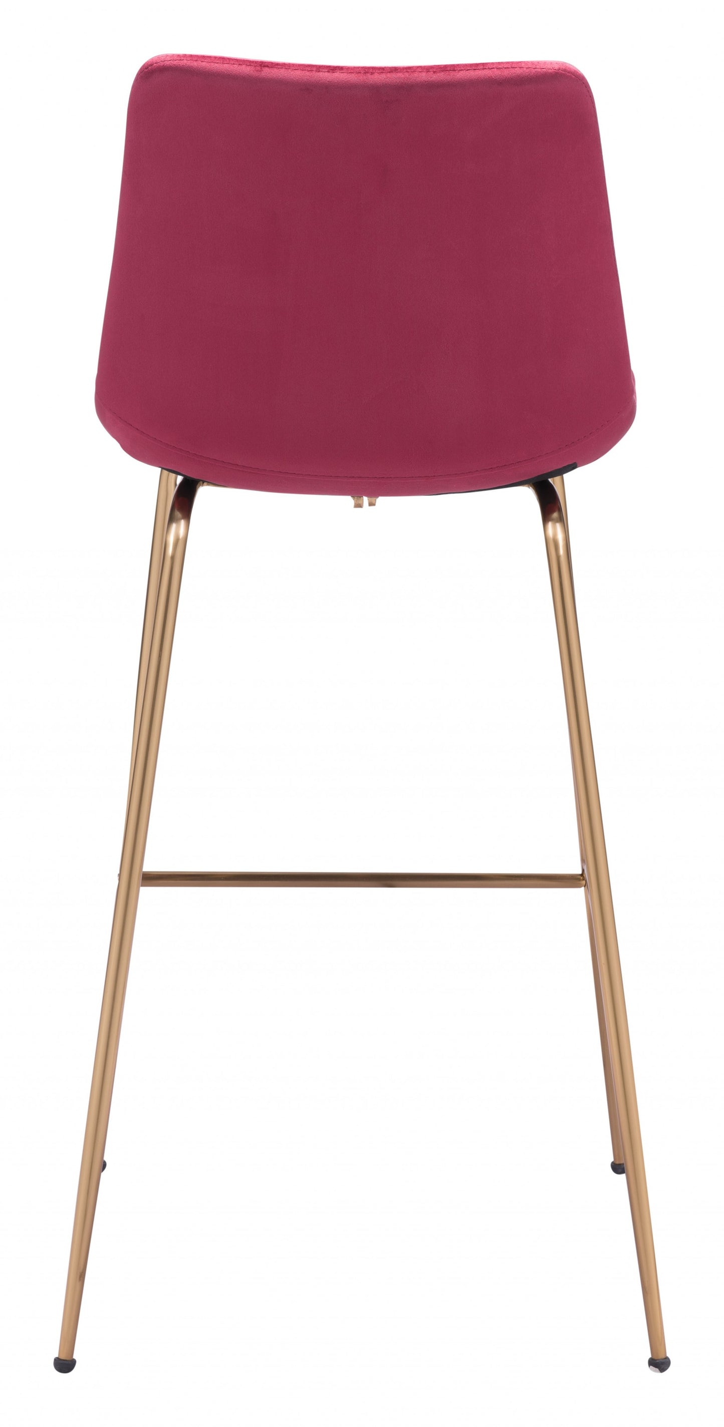 43" Red Steel Low Back Chair With Footrest By Homeroots | Bar Stools | Modishstore - 5