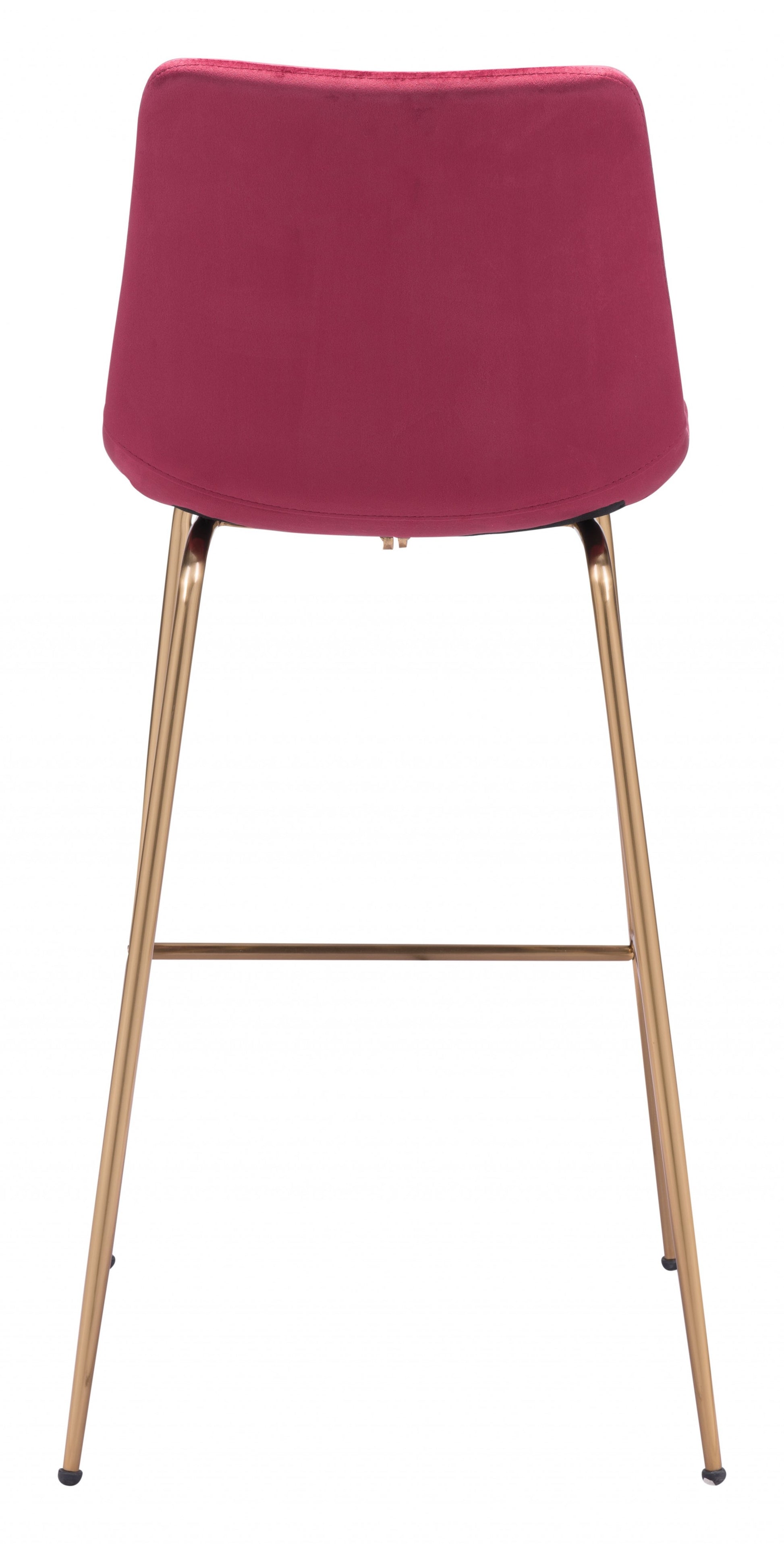 43" Red Steel Low Back Chair With Footrest By Homeroots | Bar Stools | Modishstore - 5