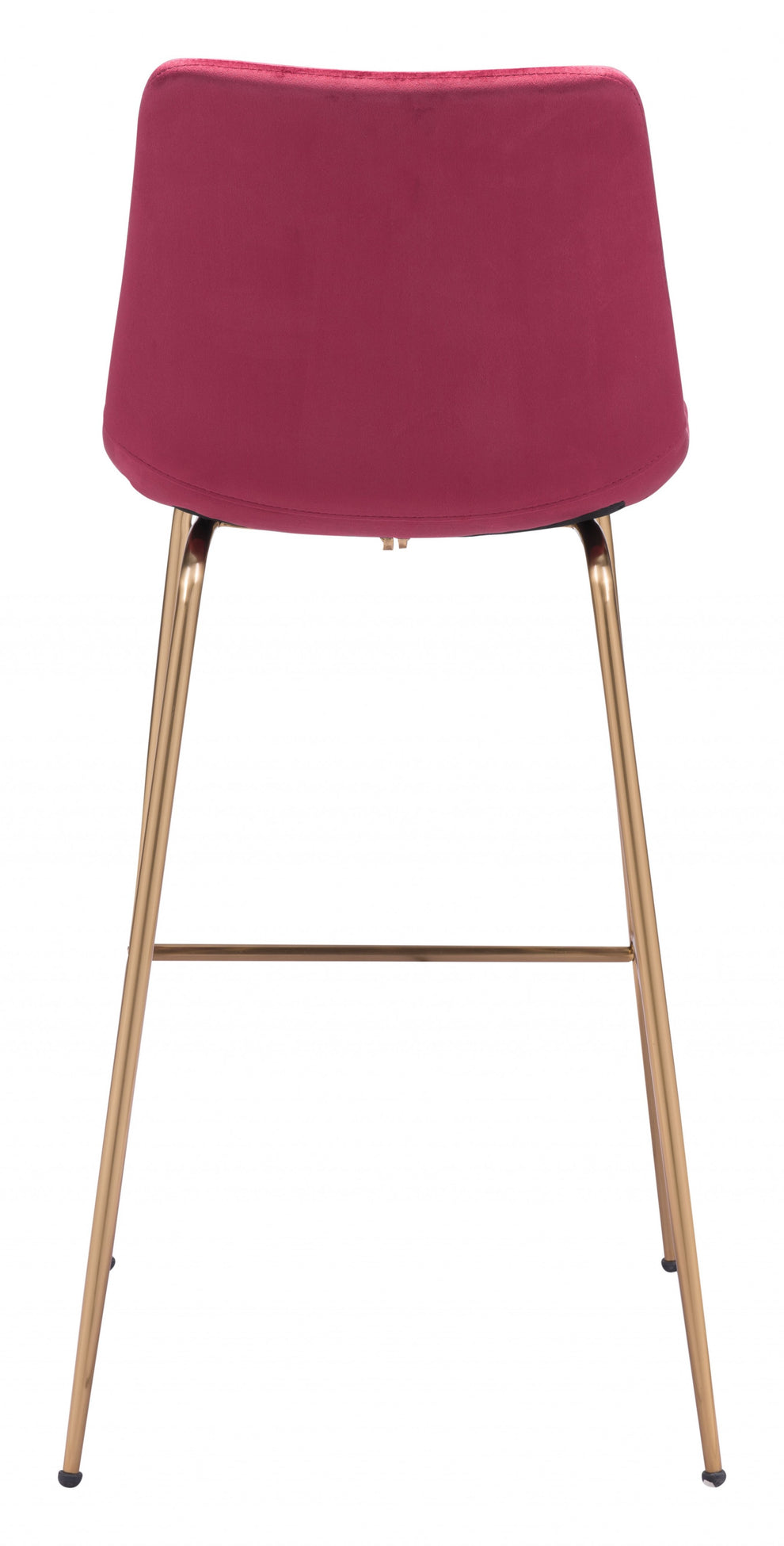 43" Red Steel Low Back Chair With Footrest By Homeroots | Bar Stools | Modishstore - 5