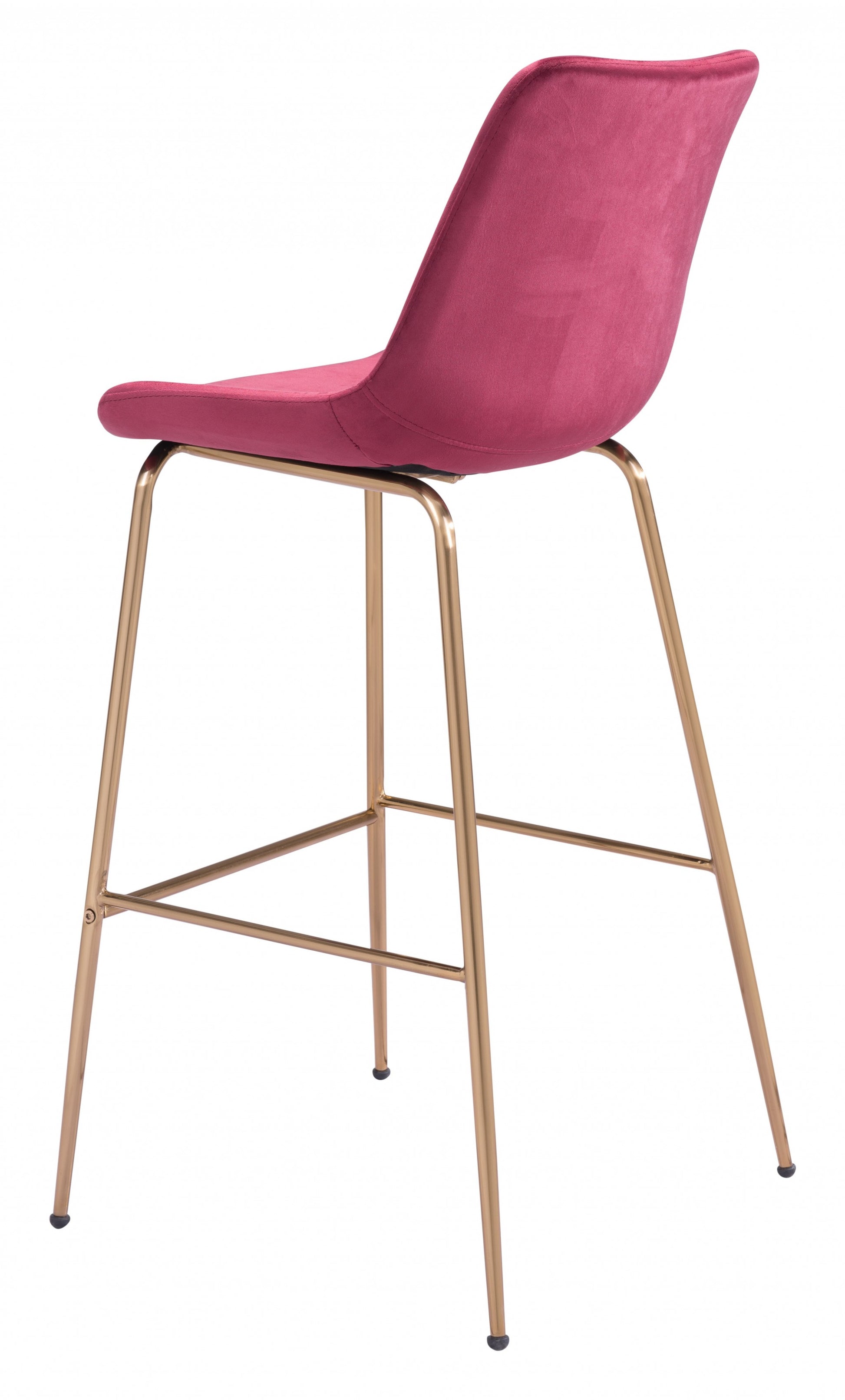 43" Red Steel Low Back Chair With Footrest By Homeroots | Bar Stools | Modishstore - 6