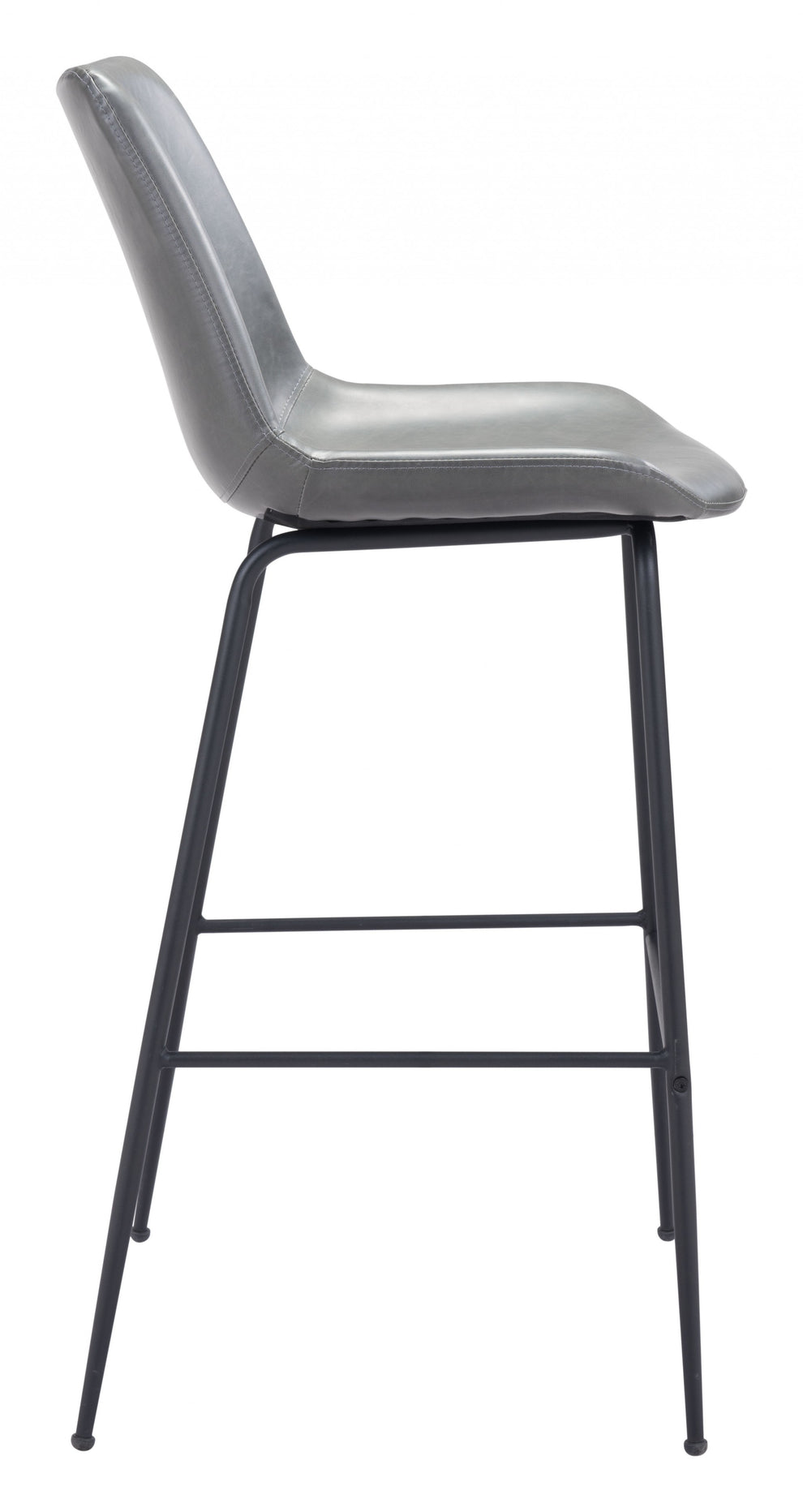 Gray and Black Bar Chair By Homeroots | Bar Stools | Modishstore - 2