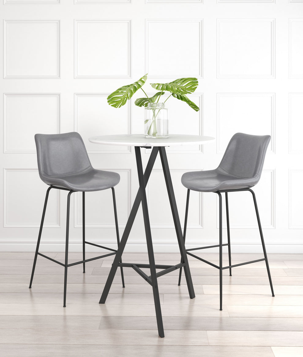 Gray and Black Bar Chair By Homeroots | Bar Stools | Modishstore - 7