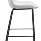 43" White And Black Steel Low Back Bar Height Chair With Footrest By Homeroots