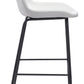 43" White And Black Steel Low Back Bar Height Chair With Footrest By Homeroots | Bar Stools | Modishstore - 2
