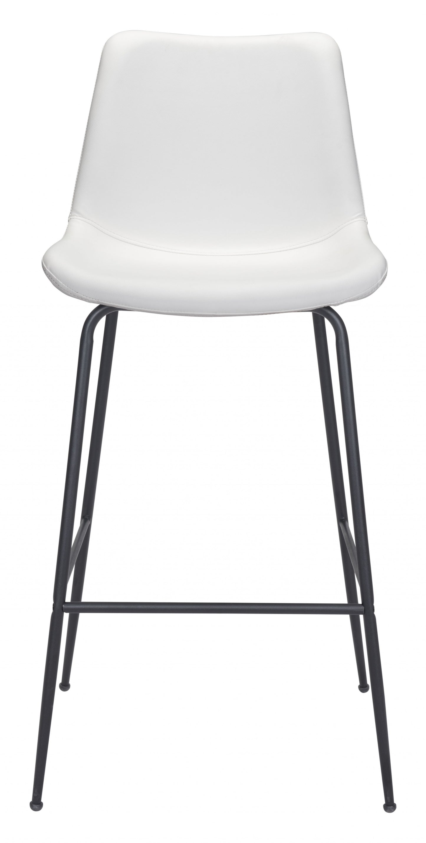 43" White And Black Steel Low Back Bar Height Chair With Footrest By Homeroots | Bar Stools | Modishstore - 3