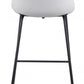 43" White And Black Steel Low Back Bar Height Chair With Footrest By Homeroots | Bar Stools | Modishstore - 4