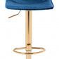 35" Dark Blue And Gold Steel Low Back Counter Height Bar Chair With Footrest By Homeroots | Bar Stools | Modishstore - 5