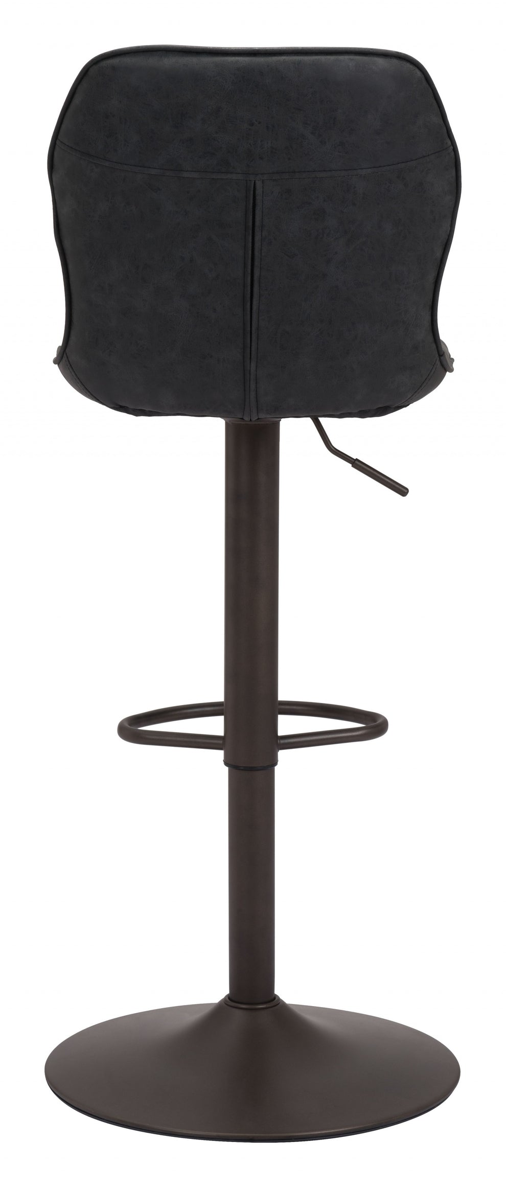 44" Black Steel Swivel Low Back Counter Height Bar Chair With Footrest By Homeroots | Bar Stools | Modishstore - 4