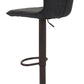 44" Black Steel Swivel Low Back Counter Height Bar Chair With Footrest By Homeroots