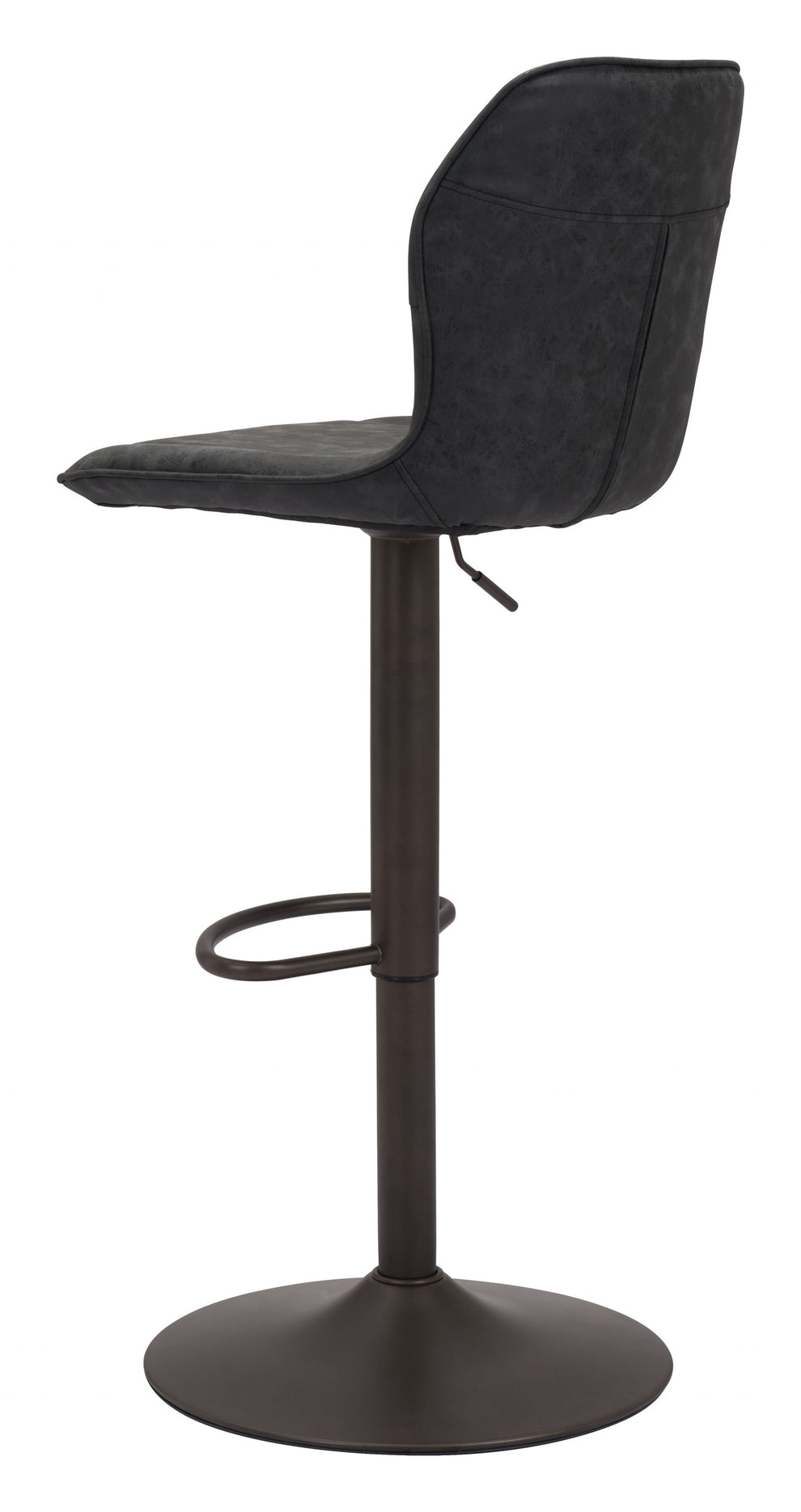 44" Black Steel Swivel Low Back Counter Height Bar Chair With Footrest By Homeroots | Bar Stools | Modishstore - 5