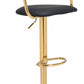 44" Black And Gold Steel Swivel Low Back Counter Height Bar Chair With Footrest By Homeroots