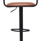 44" Brown And Black Steel Swivel Low Back Counter Height Bar Chair With Footrest By Homeroots