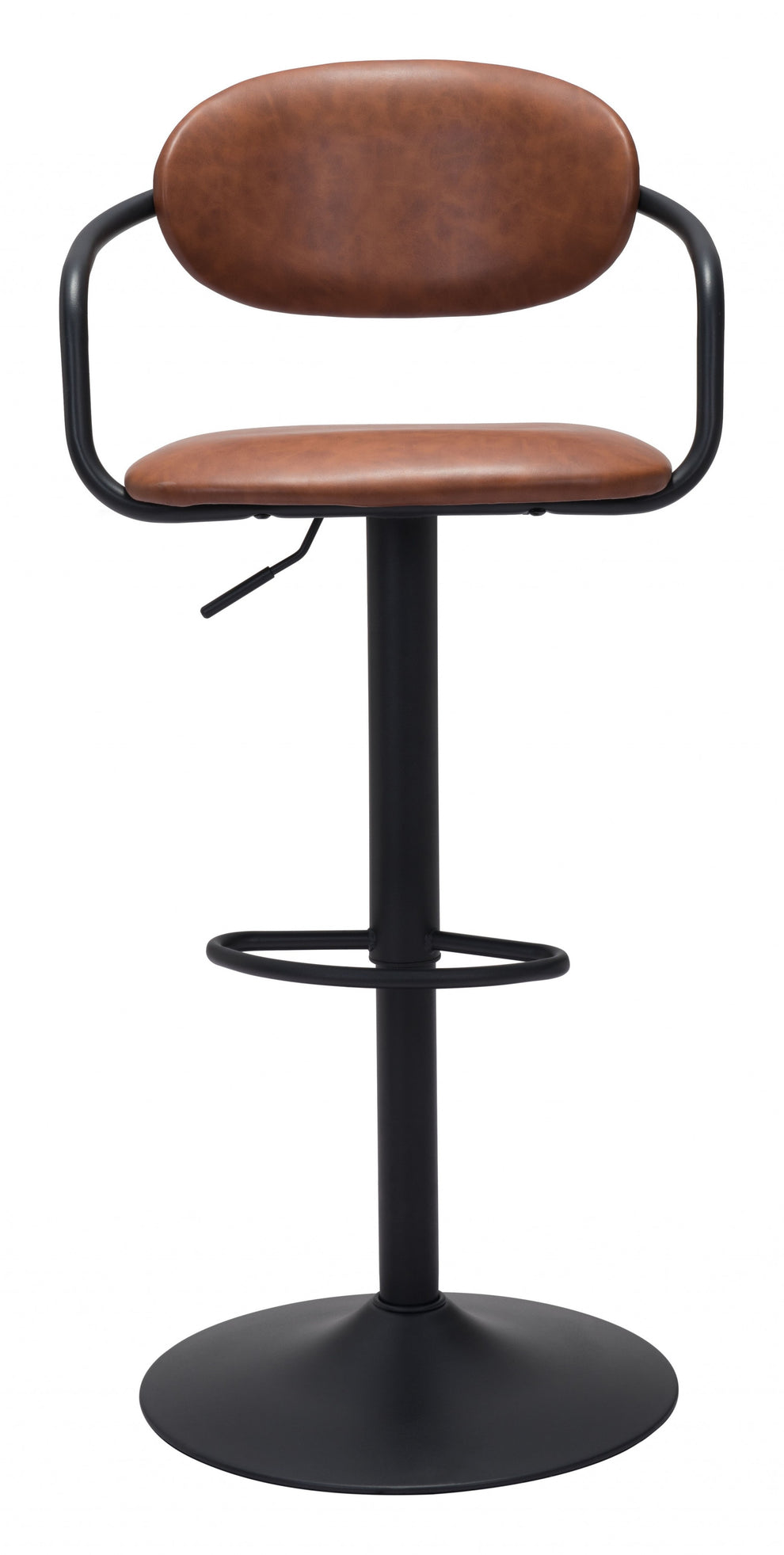 44" Brown And Black Steel Swivel Low Back Counter Height Bar Chair With Footrest By Homeroots | Bar Stools | Modishstore - 3