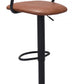 44" Brown And Black Steel Swivel Low Back Counter Height Bar Chair With Footrest By Homeroots