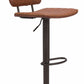 43" Brown And Black Steel Swivel Low Back Counter Height Bar Chair With Footrest By Homeroots