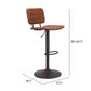 43" Brown And Black Steel Swivel Low Back Counter Height Bar Chair With Footrest By Homeroots