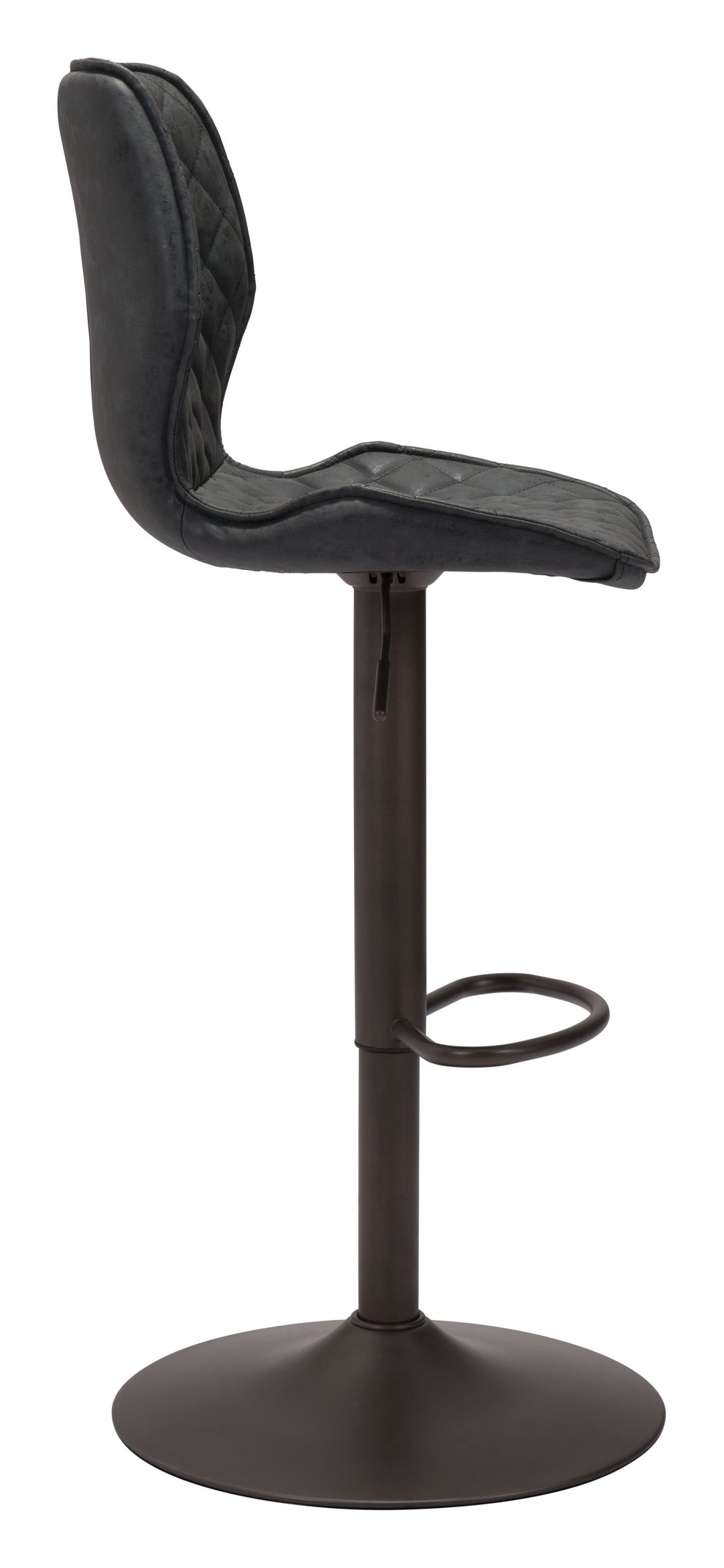 45" Black Steel Swivel Low Back Counter Height Bar Chair With Footrest By Homeroots | Bar Stools | Modishstore - 2