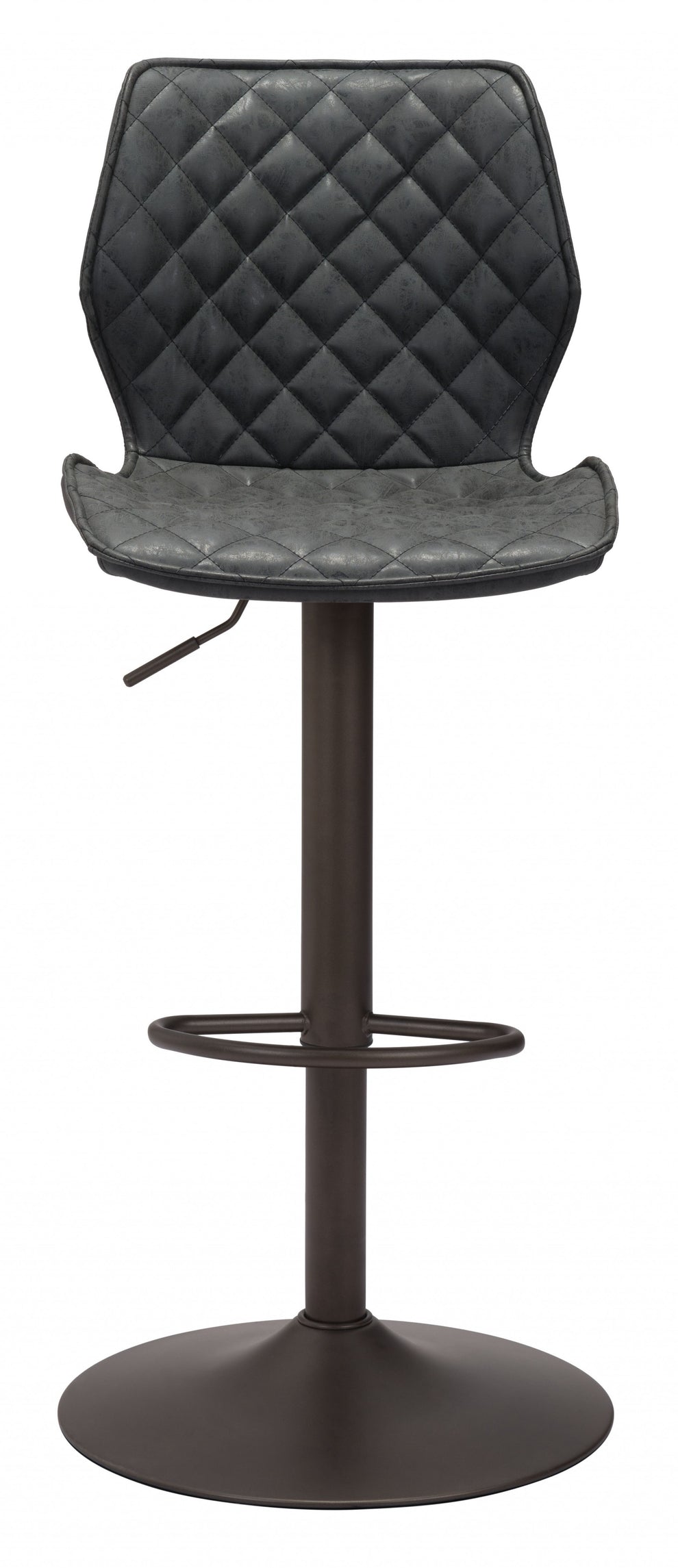 45" Black Steel Swivel Low Back Counter Height Bar Chair With Footrest By Homeroots | Bar Stools | Modishstore - 3