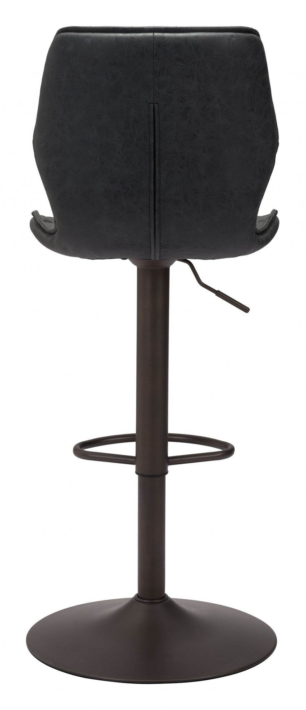 45" Black Steel Swivel Low Back Counter Height Bar Chair With Footrest By Homeroots | Bar Stools | Modishstore - 4