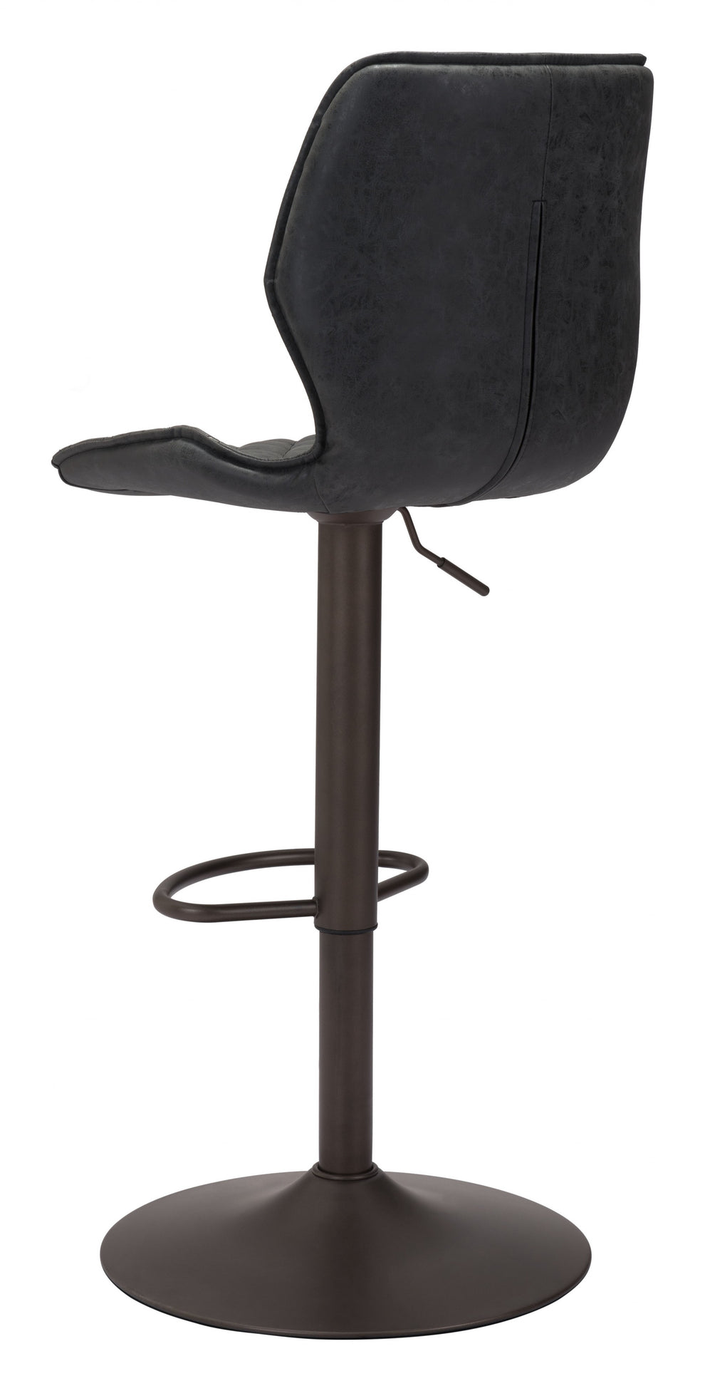 45" Black Steel Swivel Low Back Counter Height Bar Chair With Footrest By Homeroots | Bar Stools | Modishstore - 5
