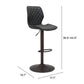 45" Black Steel Swivel Low Back Counter Height Bar Chair With Footrest By Homeroots