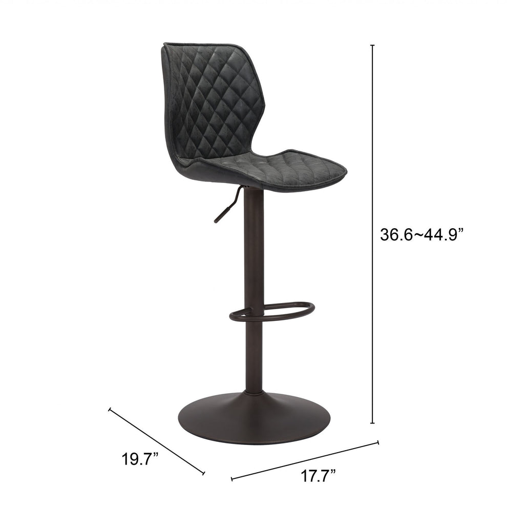 45" Black Steel Swivel Low Back Counter Height Bar Chair With Footrest By Homeroots | Bar Stools | Modishstore - 7