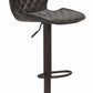 45" Gray And Black Steel Swivel Low Back Counter Height Bar Chair With Footrest By Homeroots